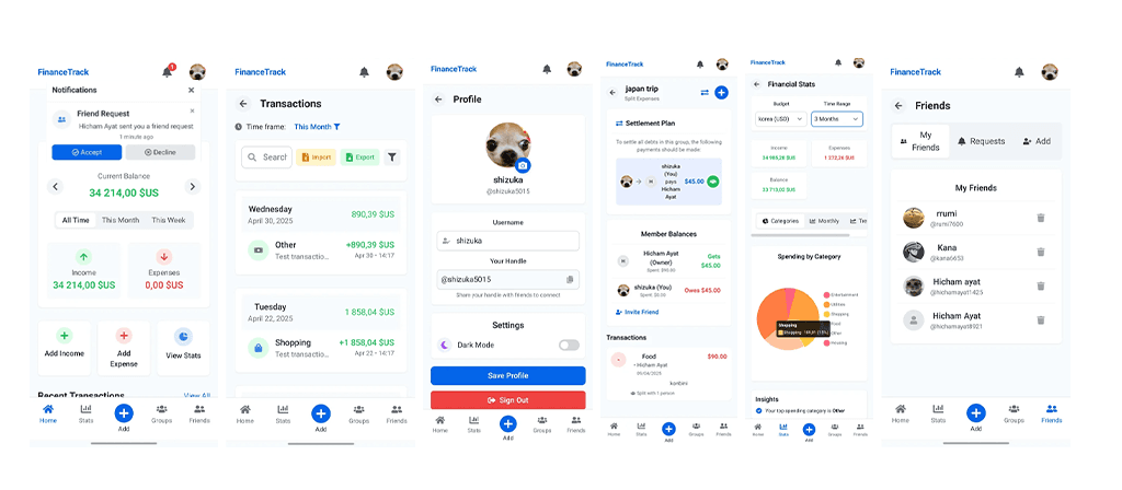 Finance Tracker dashboard in the light theme