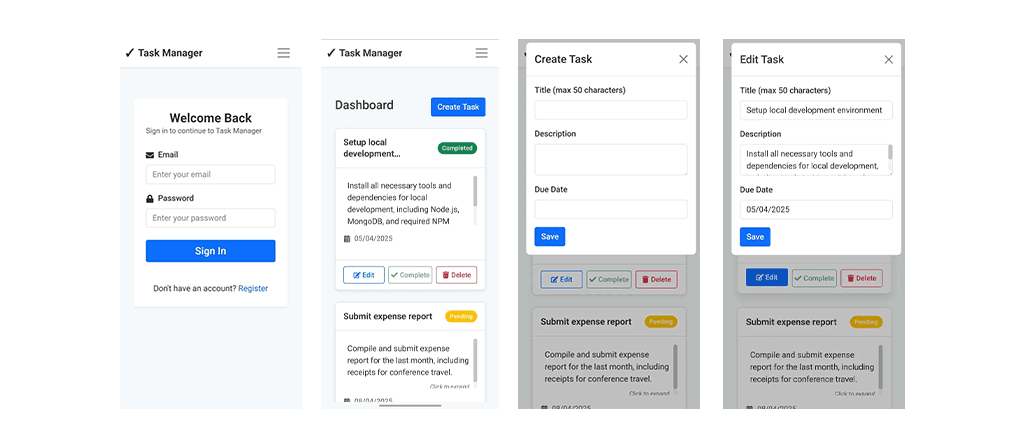 TaskFlow board in the light theme