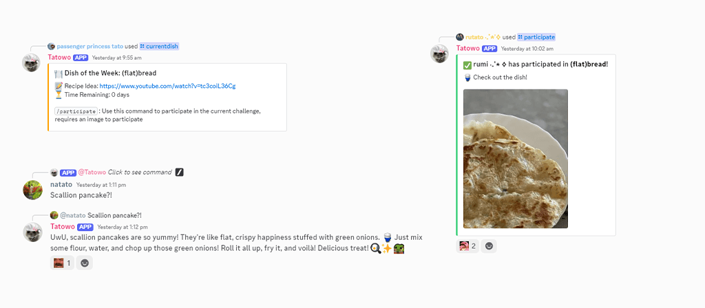 Screenshot of Tatowo Discord Bot